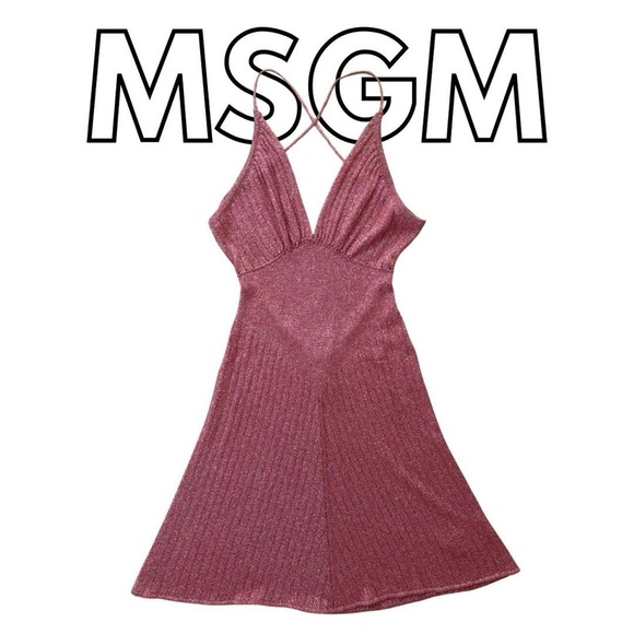 MSGM Metallic Peach Dress small - Picture 1 of 8